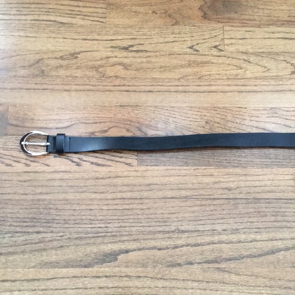 Express Black Leather Belt Silver Buckle - Picture 5 of 7